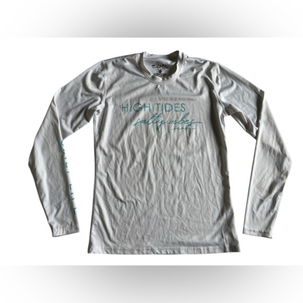 Salt Life High Tides Long-Sleeve rash guard - White/Teal